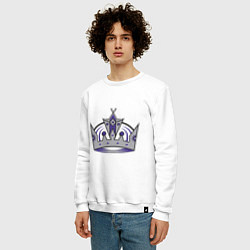 Свитшот хлопковый мужской Los Angeles Kings, цвет: белый — фото 2