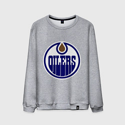 Свитшот хлопковый мужской Edmonton Oilers, цвет: меланж