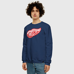 Свитшот хлопковый мужской Detroit Red Wings, цвет: тёмно-синий — фото 2