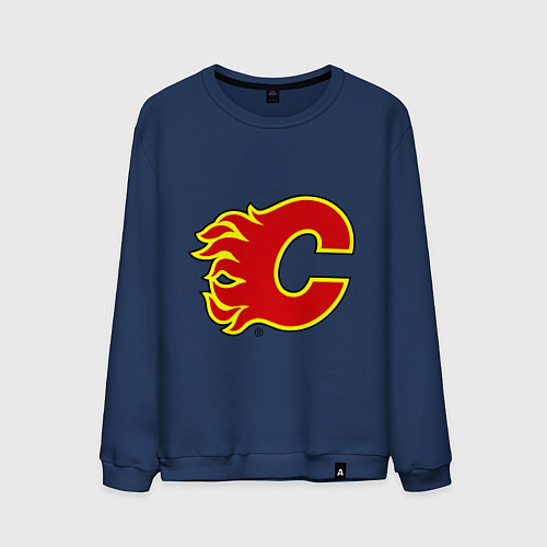 Мужской свитшот Calgary Flames / Тёмно-синий – фото 1
