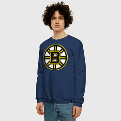 Свитшот хлопковый мужской Boston Bruins, цвет: тёмно-синий — фото 2