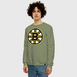 Свитшот хлопковый мужской Boston Bruins, цвет: авокадо — фото 2