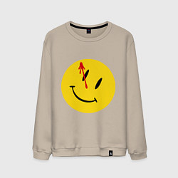 Свитшот хлопковый мужской Cмайл с кровью, цвет: миндальный