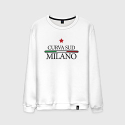 Свитшот хлопковый мужской Curva Sud: Milano FC, цвет: белый