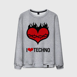 Свитшот хлопковый мужской Techno heart, цвет: меланж