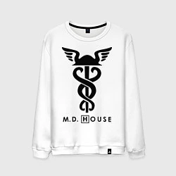 Свитшот хлопковый мужской M.D. House, цвет: белый
