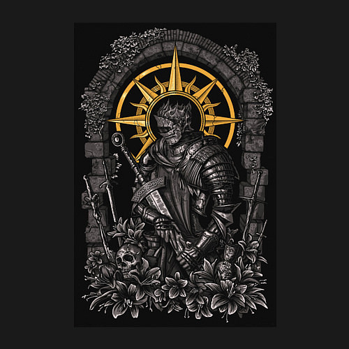 Мужской свитшот Dark Souls: Warrior / Черный – фото 3