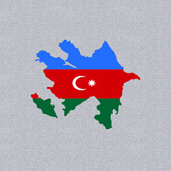 Свитшот хлопковый мужской Azerbaijan map, цвет: меланж — фото 2