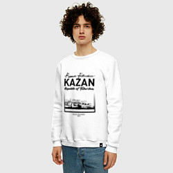 Свитшот хлопковый мужской Kazan: Republic of Tatarstan, цвет: белый — фото 2