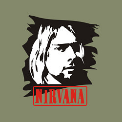 Свитшот хлопковый мужской Nirvana: Kurt Cobain, цвет: авокадо — фото 2