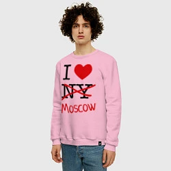 Свитшот хлопковый мужской I love Moscow, цвет: светло-розовый — фото 2