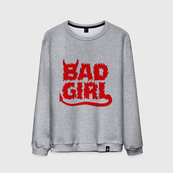 Свитшот хлопковый мужской Bad Girl, цвет: меланж