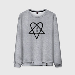 Свитшот хлопковый мужской HIM: Heartagram, цвет: меланж