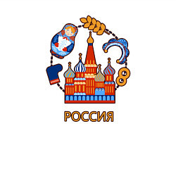 Свитшот хлопковый мужской Россия: матрешка, да валенки, цвет: белый — фото 2