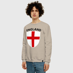 Свитшот хлопковый мужской England Shield, цвет: миндальный — фото 2