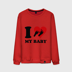 Свитшот хлопковый мужской I love my baby, цвет: красный