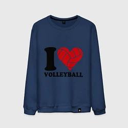 Мужской свитшот I love volleyball - Я люблю волейбол