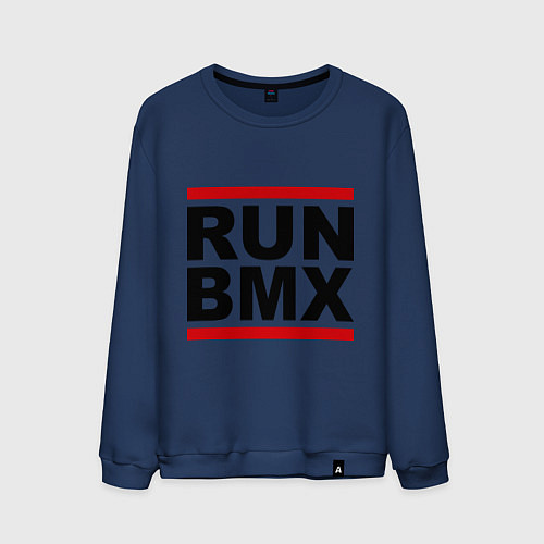 Мужской свитшот RUN BMX / Тёмно-синий – фото 1