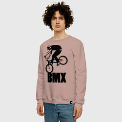 Свитшот хлопковый мужской BMX 3, цвет: пыльно-розовый — фото 2