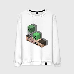 Свитшот хлопковый мужской Minecraft Cube's, цвет: белый