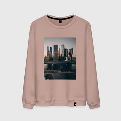 Свитшот хлопковый мужской Moscow City, цвет: пыльно-розовый