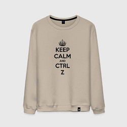 Свитшот хлопковый мужской Keep Calm & Ctrl + Z, цвет: миндальный