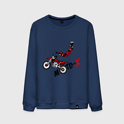 Свитшот хлопковый мужской Moto-X, цвет: тёмно-синий