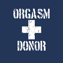 Свитшот хлопковый мужской Orgasm + donor, цвет: тёмно-синий — фото 2