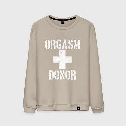 Мужской свитшот Orgasm + donor / Миндальный – фото 1