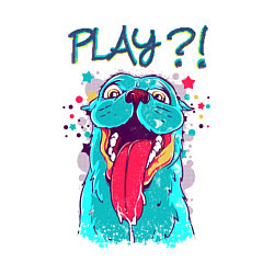 Свитшот хлопковый мужской Play with me?!, цвет: белый — фото 2