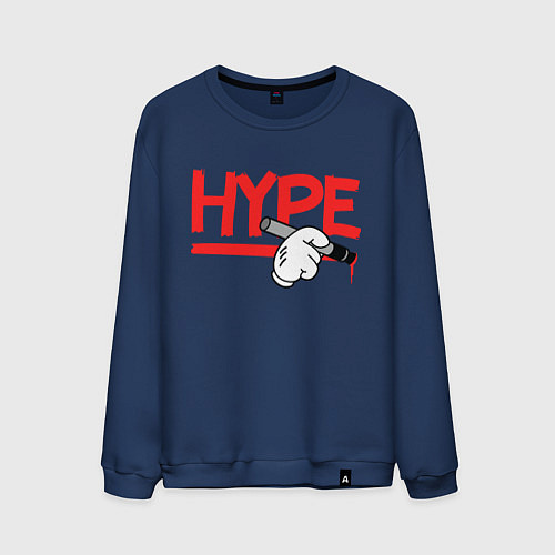 Мужской свитшот Hype Hands / Тёмно-синий – фото 1