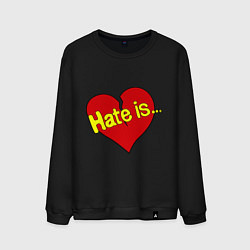 Свитшот хлопковый мужской Hate is, цвет: черный