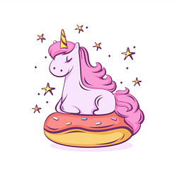 Свитшот хлопковый мужской Единорог на пончике, цвет: белый — фото 2