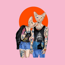 Свитшот хлопковый мужской Любовь сфинксов, цвет: светло-розовый — фото 2