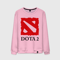 Свитшот хлопковый мужской Dota 2: Logo, цвет: светло-розовый