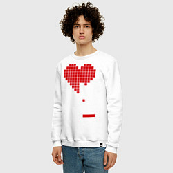 Свитшот хлопковый мужской Heart tetris, цвет: белый — фото 2