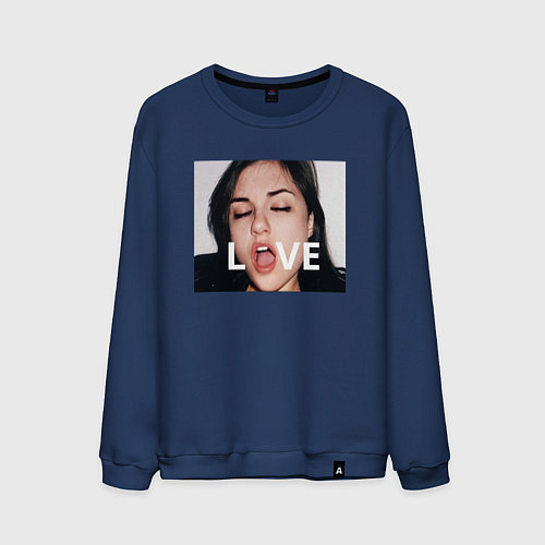 Мужской свитшот Sasha Grey LOVE / Тёмно-синий – фото 1