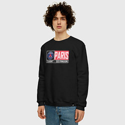 Свитшот хлопковый мужской Paris Saint-Germain - New collections, цвет: черный — фото 2