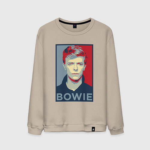 Мужской свитшот Bowie Poster / Миндальный – фото 1