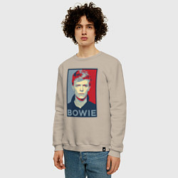 Свитшот хлопковый мужской Bowie Poster, цвет: миндальный — фото 2