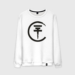 Свитшот хлопковый мужской Tokio Hotel: Black Symbol, цвет: белый