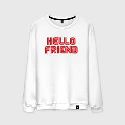 Свитшот хлопковый мужской Hello Friend, цвет: белый