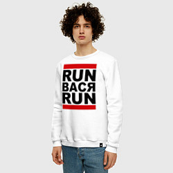 Свитшот хлопковый мужской Run Вася Run, цвет: белый — фото 2