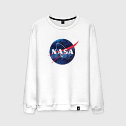 Свитшот хлопковый мужской NASA: Cosmic Logo, цвет: белый