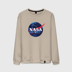 Свитшот хлопковый мужской NASA: Cosmic Logo, цвет: миндальный