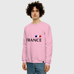 Свитшот хлопковый мужской Сборная Франции: 8 номер, цвет: светло-розовый — фото 2