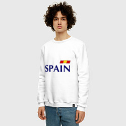 Свитшот хлопковый мужской Сборная Испании: 9 номер, цвет: белый — фото 2