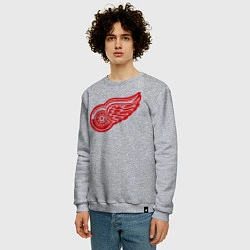 Свитшот хлопковый мужской Detroit Red Wings: Pavel Datsyuk, цвет: меланж — фото 2