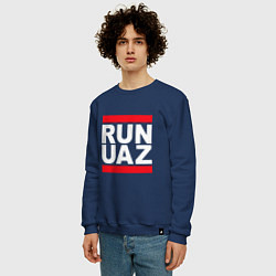 Свитшот хлопковый мужской Run UAZ, цвет: тёмно-синий — фото 2