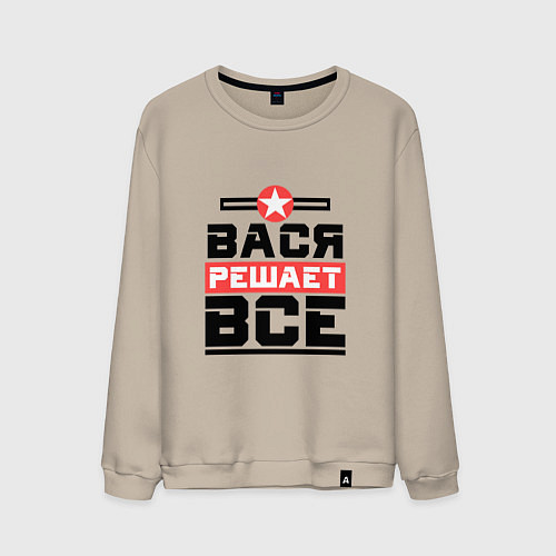 Мужской свитшот Вася решает все / Миндальный – фото 1